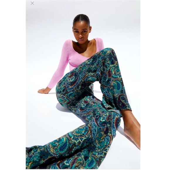 Zara Paisley  Flared Pants - Picture 7 of 17